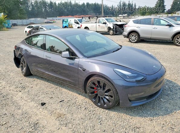 5YJ3E1EC5PF471824 2023 TESLA MODEL Серый Передняя правая четверть