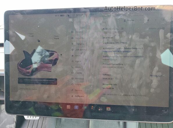 5YJ3E1EC5PF471824 2023 TESLA MODEL Серый Вид щитка приборов