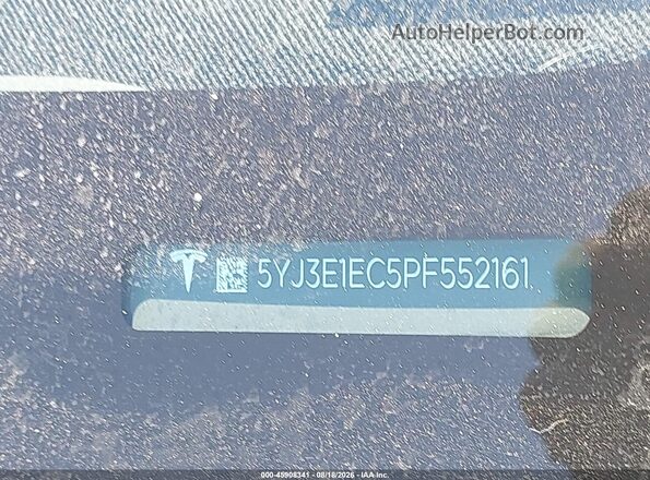 5YJ3E1EC5PF552161 2023 TESLA MODEL 3 Серый Вид подкапотного пространства
