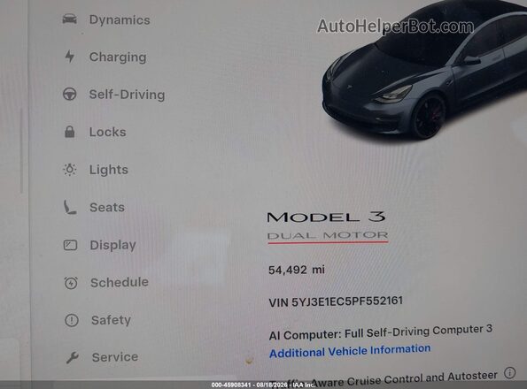 5YJ3E1EC5PF552161 2023 TESLA MODEL 3 Серый 