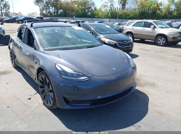 5YJ3E1EC5PF552161 2023 TESLA MODEL 3 Серый Вид задней части салона