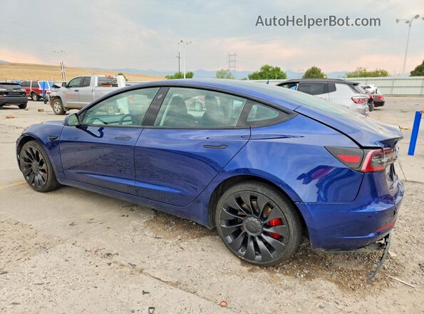5YJ3E1EC6NF274402 2022 TESLA MODEL Blue Tył lewy