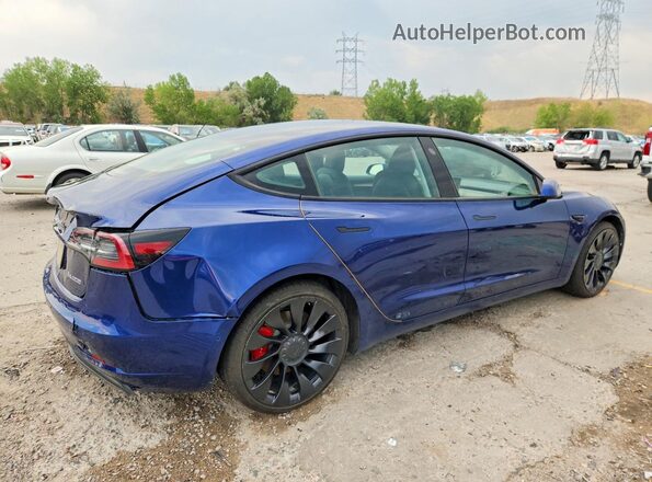 5YJ3E1EC6NF274402 2022 TESLA MODEL Blue Tył prawy