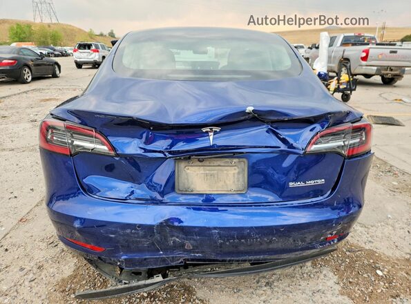 5YJ3E1EC6NF274402 2022 TESLA MODEL Blue Widok z tyłu