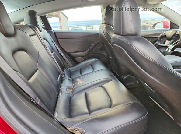 5YJ3E1EC7LF601905 2020 TESLA MODEL Red Rear seats view