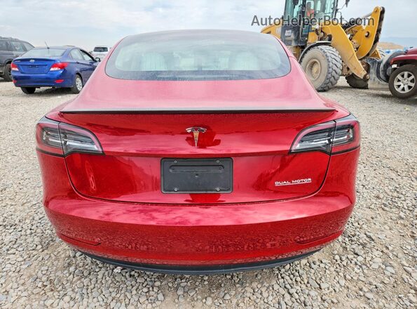 5YJ3E1EC7LF714737 2020 TESLA MODEL Красный Вид сзади