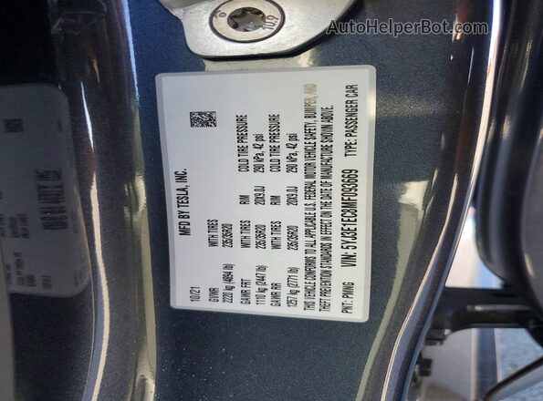 5YJ3E1EC8MF093669 2021 TESLA MODEL Black ძრავის განყოფილების ხედი