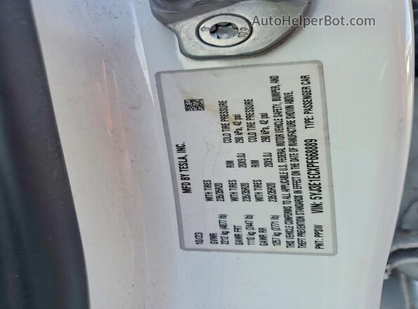 5YJ3E1ECXPF668889 2023 TESLA MODEL White Շարժիչի բաժամունքի տեսք