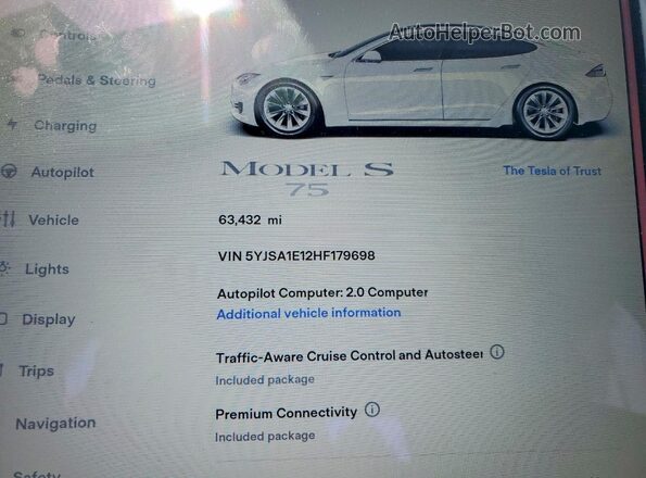 5YJSA1E12HF179698 2017 TESLA MODEL Белый Вид щитка приборов