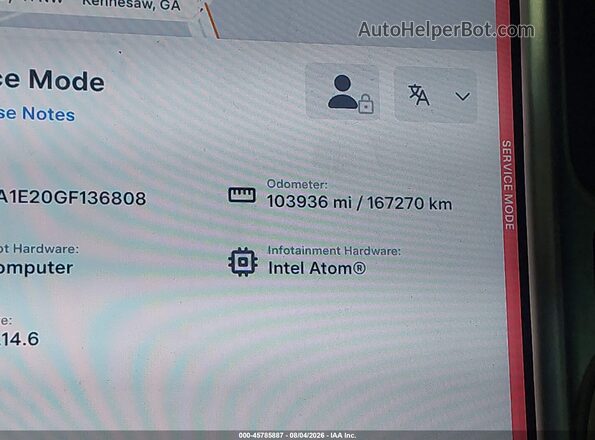 5YJSA1E20GF136808 2016 TESLA MODEL S Gray Vista de los asientos traseros