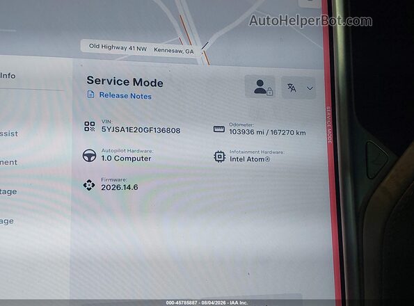 5YJSA1E20GF136808 2016 TESLA MODEL S Gray Vista interior de 360 grados