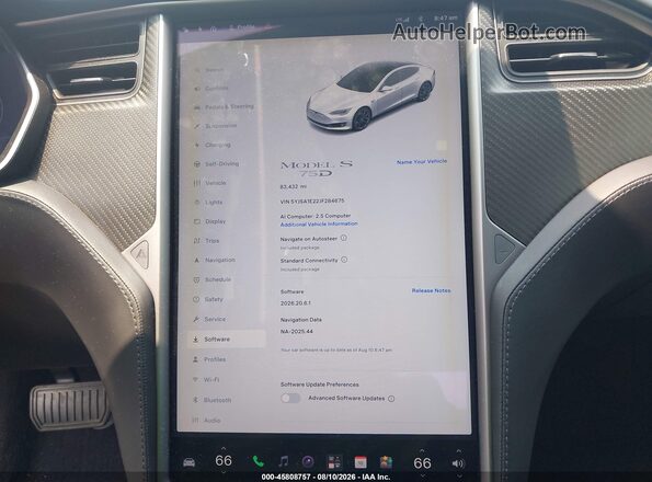 5YJSA1E22JF284675 2018 TESLA MODEL S 75D AWD White 