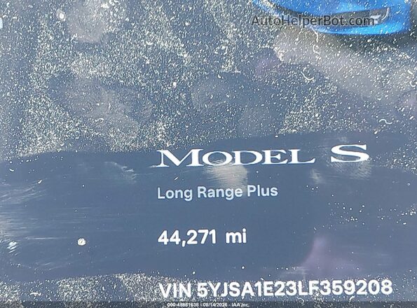 5YJSA1E23LF359208 2020 TESLA MODEL S Blue 