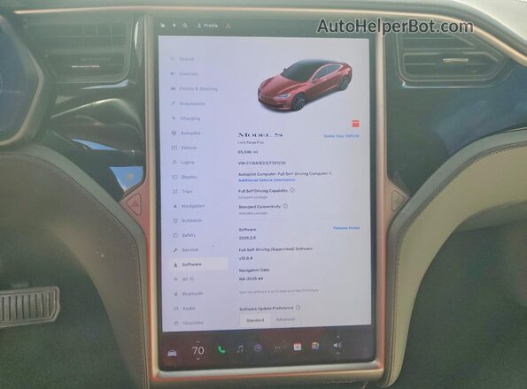 5YJSA1E23LF391236 2020 TESLA MODEL Red Vista del cuadro de instrumentos