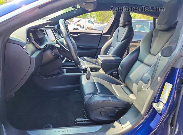 5YJSA1E28HF216875 2017 TESLA MODEL Синий Вид салона спереди