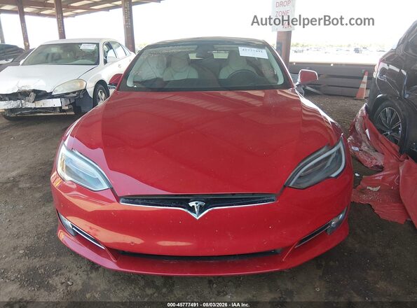 5YJSA1E28JF245430 2018 TESLA MODEL S Red უკანა ხედი