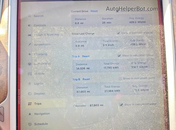 5YJSA1E28KF305580 2019 TESLA MODEL Gray Vista del cuadro de instrumentos