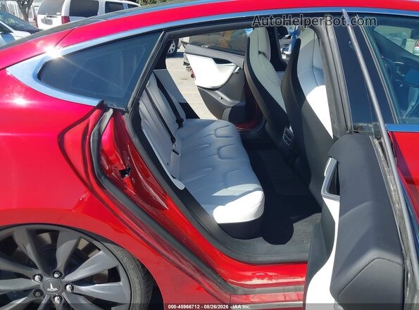 5YJSA1E2XHF199173 2017 TESLA MODEL S Red VIN კოდის სტიკერის ხედი