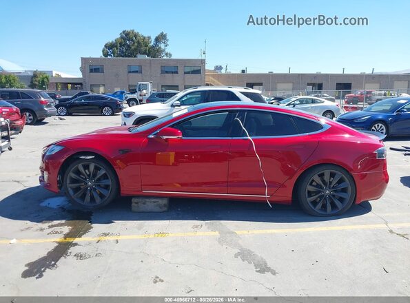 5YJSA1E2XHF199173 2017 TESLA MODEL S Red უკანა სალონის ხედი