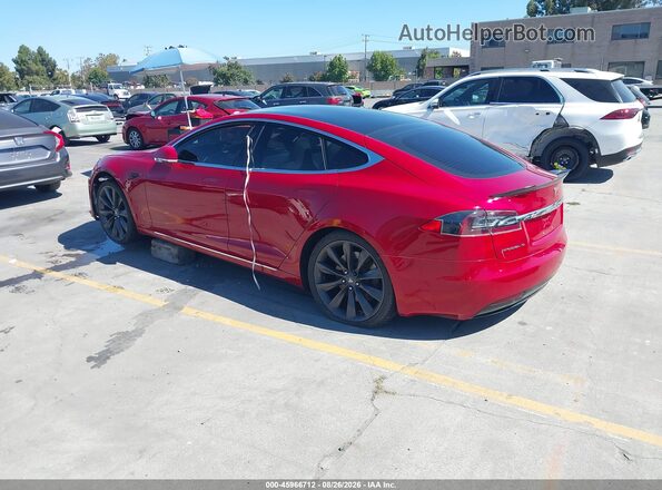 5YJSA1E2XHF199173 2017 TESLA MODEL S Red უკანა მარცხენა