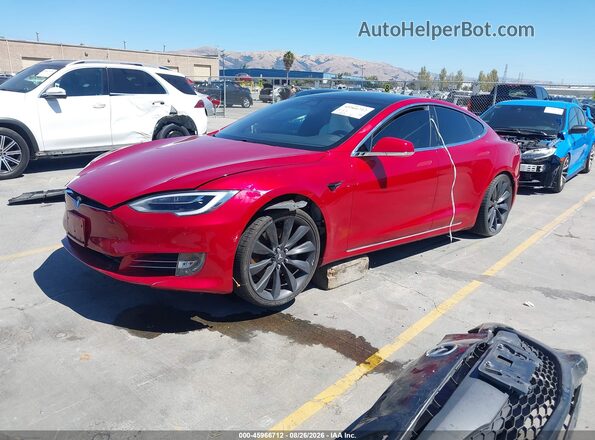 5YJSA1E2XHF199173 2017 TESLA MODEL S Red წინა მარცხენა ხედი სამი მეოთხედიდან