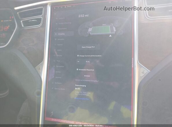 5YJSA1E2XHF229448 2017 TESLA MODEL S Black 