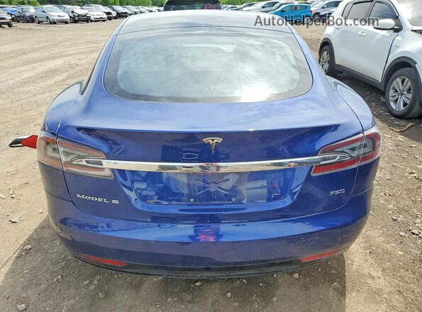 5YJSA1E2XJF297822 2018 TESLA MODEL Blue Rear view
