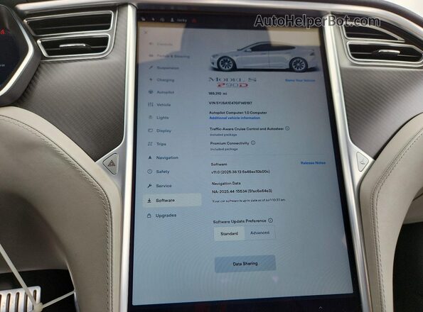 5YJSA1E47GF145197 2016 TESLA MODEL White ხელსაწყოთა პანელის ხედი