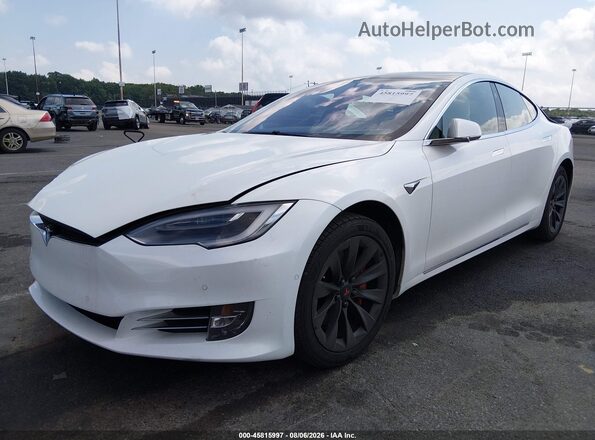 5YJSA1E49KF337455 2019 TESLA MODEL S White Առջևի ձախ երեք քառորդ տեսարան