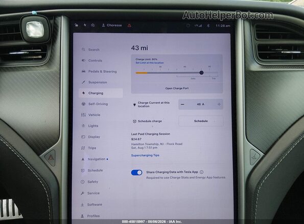 5YJSA1E49KF337455 2019 TESLA MODEL S White 