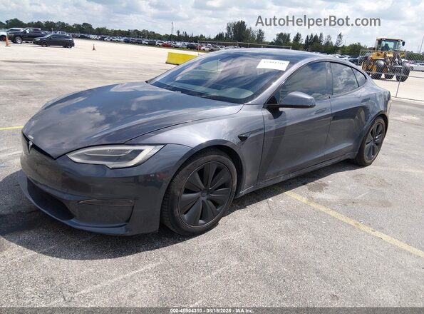 5YJSA1E50MF428271 2021 TESLA MODEL S Серый Передняя левая четверть