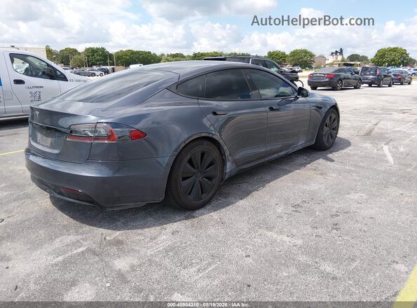 5YJSA1E50MF428271 2021 TESLA MODEL S Серый Задняя правая четверть