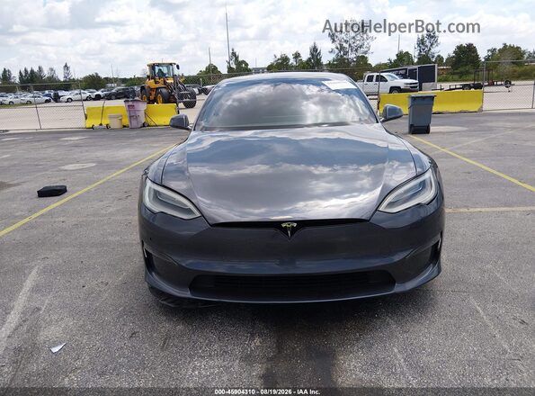 5YJSA1E50MF428271 2021 TESLA MODEL S Серый Вид спереди