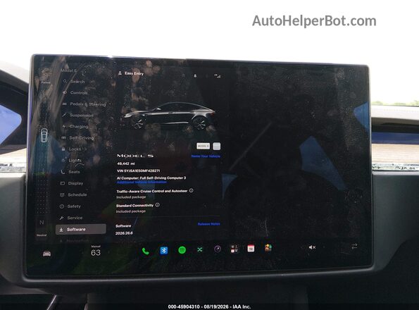 5YJSA1E50MF428271 2021 TESLA MODEL S Серый 