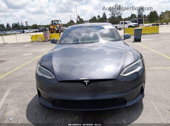 5YJSA1E50MF428271 2021 TESLA MODEL S Серый Вид задней части салона