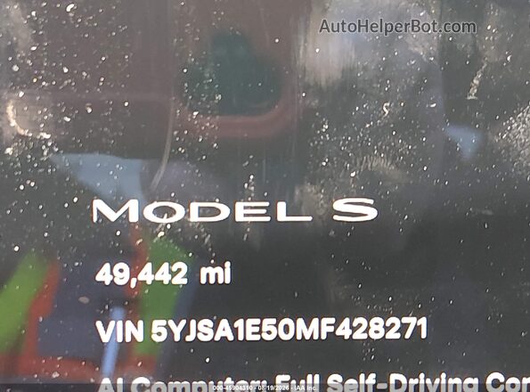 5YJSA1E50MF428271 2021 TESLA MODEL S Серый 