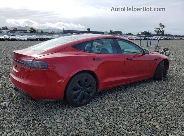 5YJSA1E50MF454384 2021 TESLA MODEL Красный Задняя правая четверть