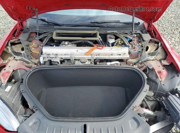 5YJSA1E50MF454384 2021 TESLA MODEL Красный Вид задней части салона