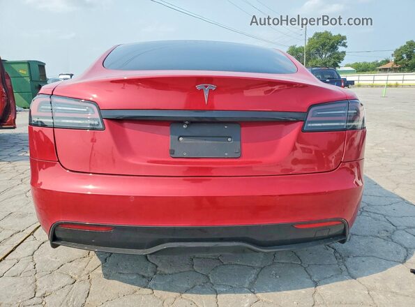 5YJSA1E50NF487290 2022 TESLA MODEL Red უკანა ხედი