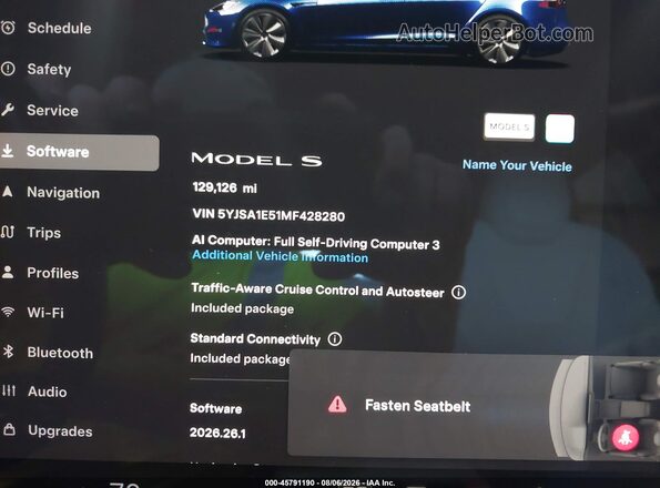 5YJSA1E51MF428280 2021 TESLA MODEL S Синий Вид задних сидений
