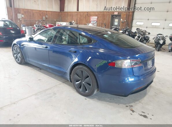 5YJSA1E51MF428280 2021 TESLA MODEL S Синий Задняя левая четверть
