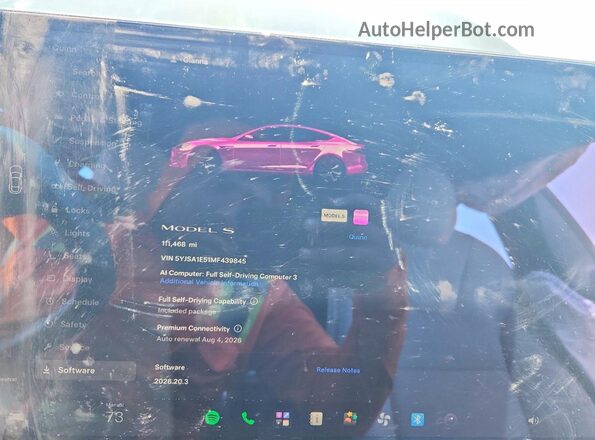 5YJSA1E51MF439845 2021 TESLA MODEL Черный Вид щитка приборов