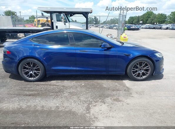 5YJSA1E52MF428398 2021 TESLA MODEL S Blue უკანა სალონის ხედი