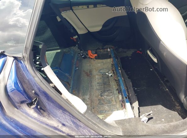 5YJSA1E52MF428398 2021 TESLA MODEL S Blue VIN კოდის სტიკერის ხედი