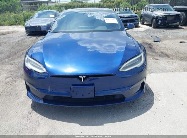 5YJSA1E52MF428398 2021 TESLA MODEL S Blue ხელსაწყოთა პანელის ხედი