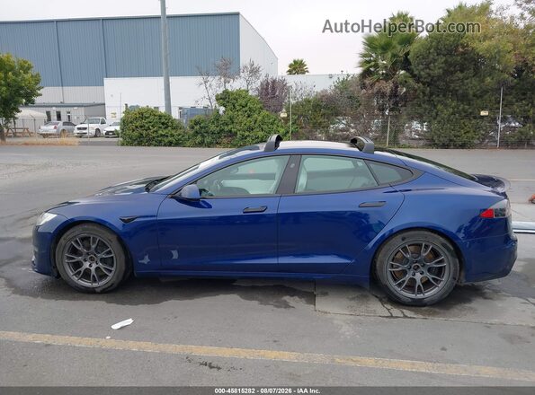 5YJSA1E54MF428368 2021 TESLA MODEL S Blue Панорамний вид салону 360°