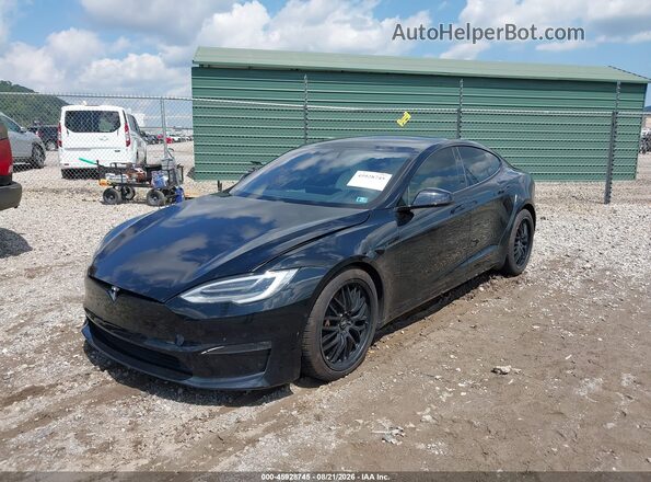 5YJSA1E54NF469486 2022 TESLA MODEL S Черный Передняя левая четверть
