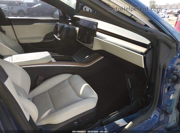 5YJSA1E57MF428431 2021 TESLA MODEL S Blue Vista interior delantera