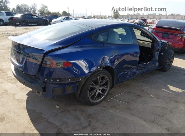 5YJSA1E57MF428431 2021 TESLA MODEL S Blue Trasero derecho