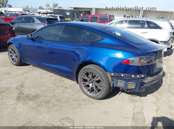 5YJSA1E57MF428431 2021 TESLA MODEL S Blue Trasero izquierdo